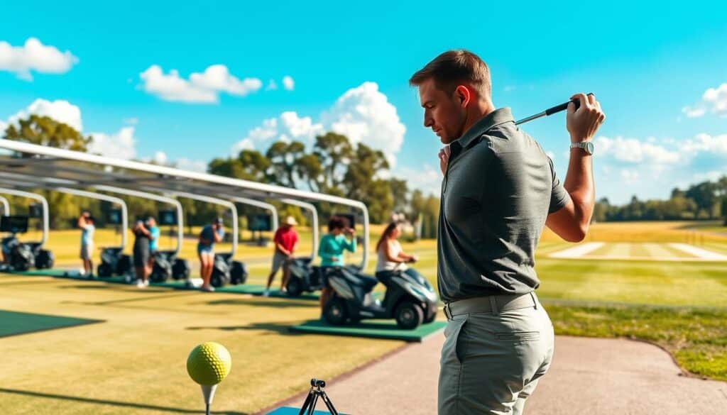 Das machen Golfspieler auf einer Driving Range