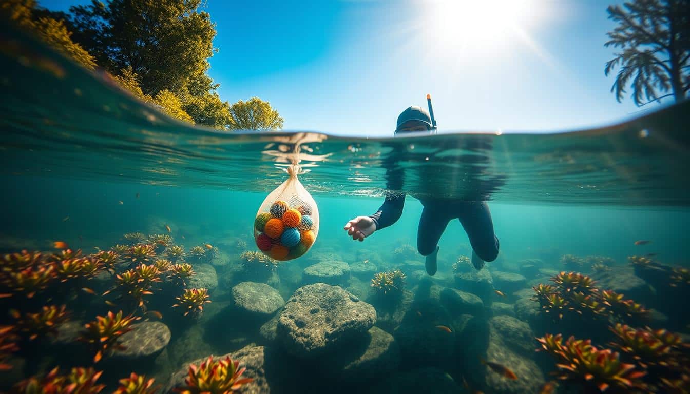 Das macht ein Golfballtaucher